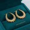 Ayesha – Beaded Petal Gold Hoop Earrings Ayesha – Beaded Petal Gold Hoop Earrings