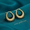 Ayesha – Beaded Petal Gold Hoop Earrings Ayesha – Beaded Petal Gold Hoop Earrings