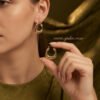 Zoya – Ribbed Square Gold Hoop Earrings Zoya – Ribbed Square Gold Hoop Earrings