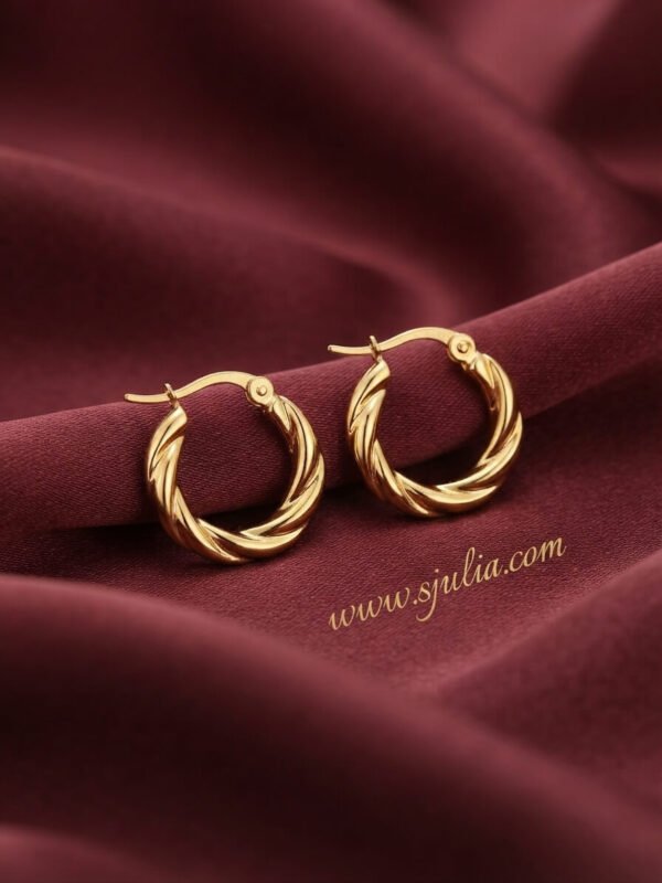 Warda – Twisted Rope Gold Hoop Earrings Warda – Twisted Rope Gold Hoop Earrings