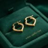 Kinza – Bamboo Heart Gold Hoop Earrings Kinza – Bamboo Heart Gold Hoop Earrings