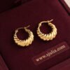 Alishba – Croissant Twist Gold Hoop Earrings Alishba – Croissant Twist Gold Hoop Earrings