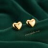 Meerab – Smooth Puffy Heart Gold Stud Earrings Meerab – Smooth Puffy Heart Gold Stud Earrings