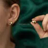 Meerab – Smooth Puffy Heart Gold Stud Earrings