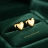 Meerab – Smooth Puffy Heart Gold Stud Earrings Meerab – Smooth Puffy Heart Gold Stud Earrings