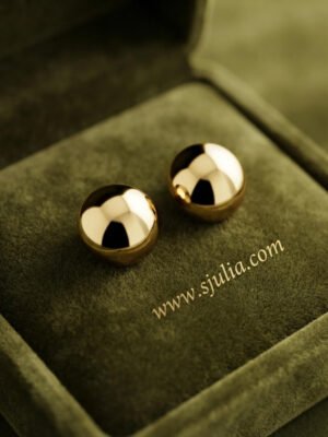 Anaya – Round Gold Ball Stud Earrings Anaya – Round Gold Ball Stud Earrings
