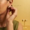 Anaya – Round Gold Ball Stud Earrings Anaya – Round Gold Ball Stud Earrings