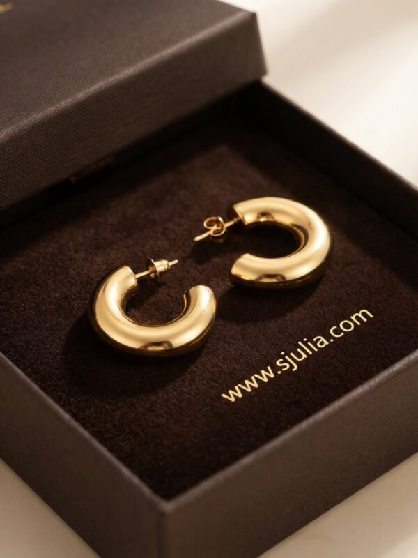 Sana – Chunky Gold Tube Hoop Earrings Sana – Chunky Gold Tube Hoop Earrings