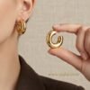 Sana – Chunky Gold Tube Hoop Earrings Sana – Chunky Gold Tube Hoop Earrings