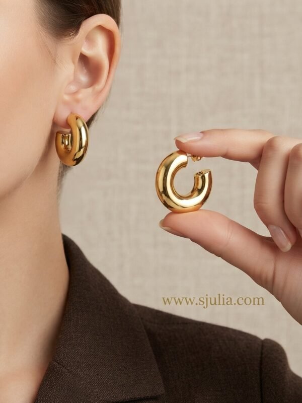 Sana – Chunky Gold Tube Hoop Earrings Sana – Chunky Gold Tube Hoop Earrings