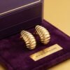 Meher – Ribbed Gold Chunky Hoop Earrings Meher – Ribbed Gold Chunky Hoop Earrings