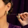 Meher – Ribbed Gold Chunky Hoop Earrings Meher – Ribbed Gold Chunky Hoop Earrings