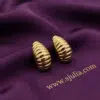 Meher – Ribbed Gold Chunky Hoop Earrings Meher – Ribbed Gold Chunky Hoop Earrings