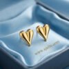 Aiza – Elongated Gold Heart Stud Earrings Aiza – Elongated Gold Heart Stud Earrings