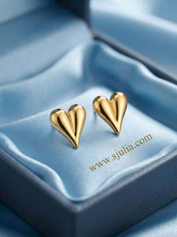 Aiza – Elongated Gold Heart Stud Earrings Aiza – Elongated Gold Heart Stud Earrings