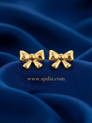 Rivaa – Textured Gold Bow Stud Earrings Rivaa – Textured Gold Bow Stud Earrings