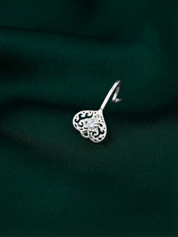 Zaina – Silver Filigree Heart Nose Ring Zaina – Silver Filigree Heart Nose Ring