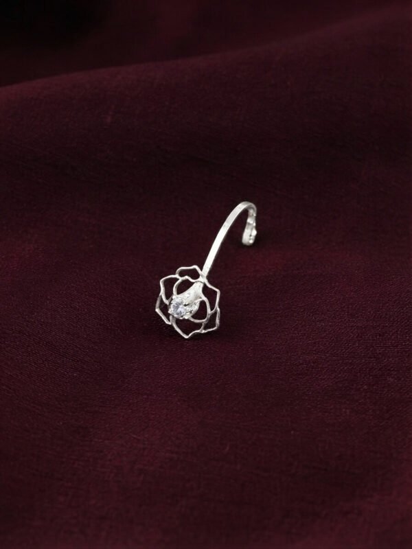 Elora – Silver Outline Rose Nose Ring Elora – Silver Outline Rose Nose Ring