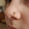 Elora – Gold Outline Rose Nose Ring