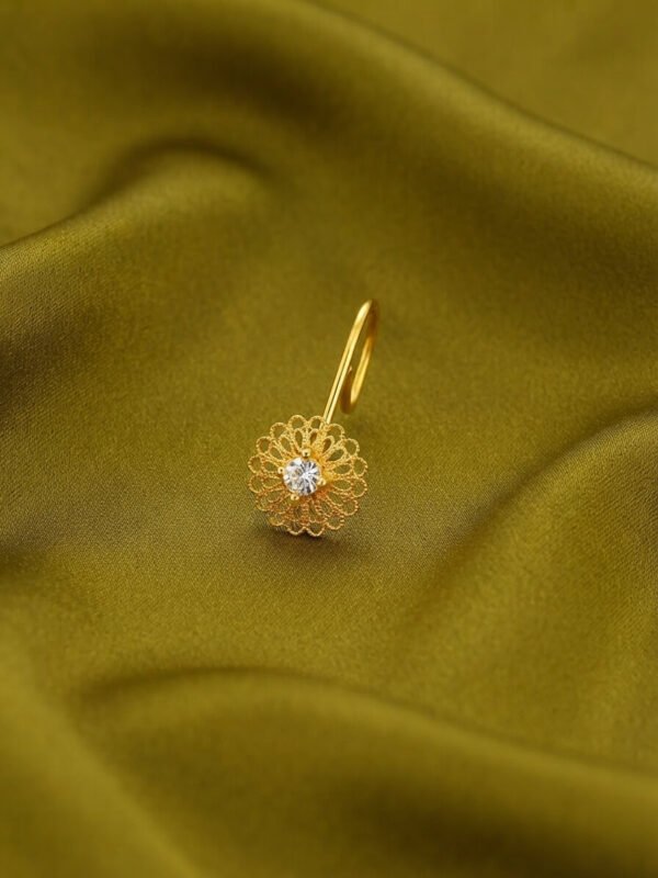Rumi – Gold Filigree Crystal Nose Ring