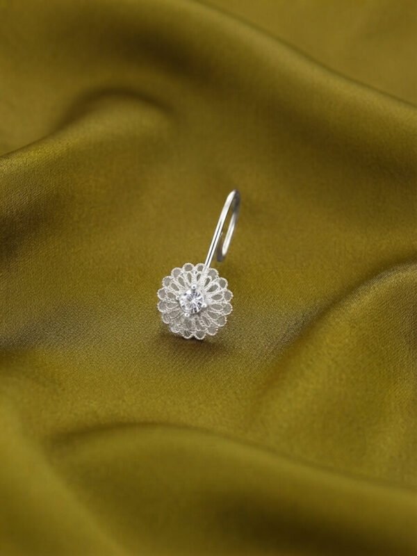 Rumi – Silver Filigree Crystal Nose Ring Rumi – Silver Filigree Crystal Nose Ring