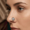 Neha – Oxidised Silver Round Floral Nose Ring