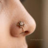 Vera – Antique Gold Etched Flower Nose Ring Vera – Antique Gold Etched Flower Nose Ring