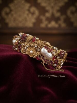 Zarreen – Royal Turkish Gold Filigree Baroque Pearl Cuff Bracelet Zarreen – Royal Turkish Gold Filigree Baroque Pearl Cuff Bracelet