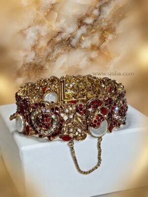 Ayesha – Royal Turkish Gold Filigree Pavé Cuff Bracelet Ayesha – Royal Turkish Gold Filigree Pavé Cuff Bracelet