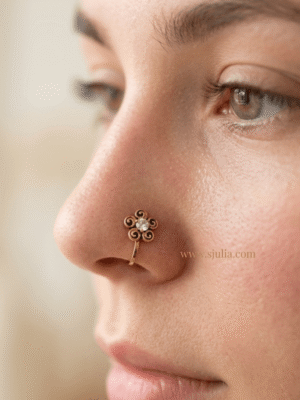 Sera – Antique Gold Spiral Flower Nose Ring Sera – Antique Gold Spiral Flower Nose Ring