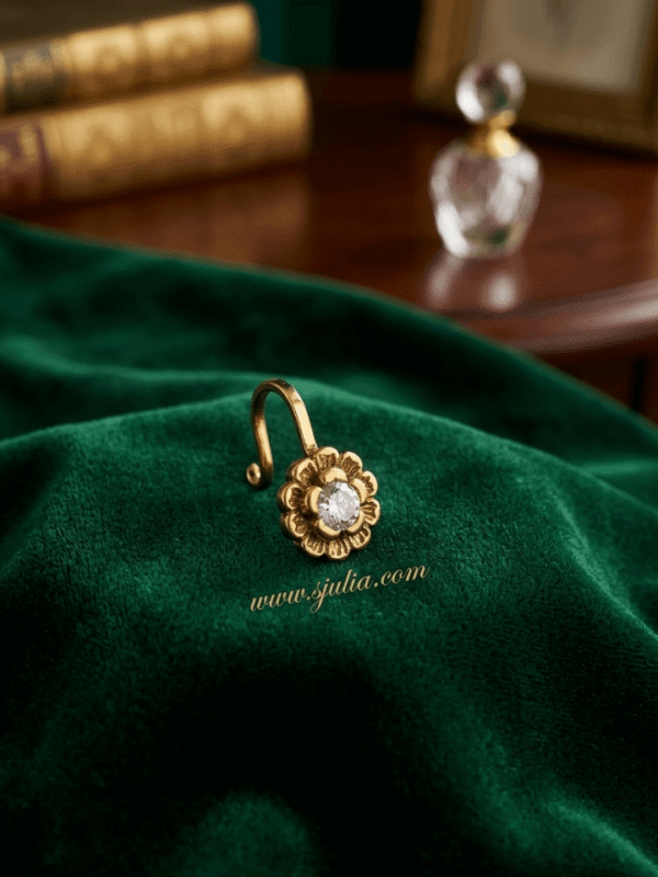 Amara – Antique Gold Floral Nose Pin Amara – Antique Gold Floral Nose Pin