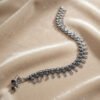 Meher – Oxidised Silver Fan Drop Anklet (Payal)