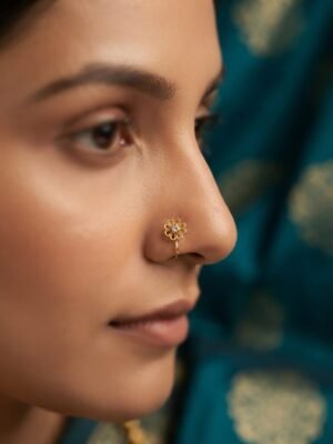 Mira – Gold Loop Flower Nose Ring Mira – Gold Loop Flower Nose Ring