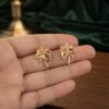 Aaliya – Gold Pink Crystal Floral Bow Studs Aaliya – Gold Pink Crystal Floral Bow Studs