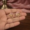 Aaliya – Gold Pink Crystal Floral Bow Studs Aaliya – Gold Pink Crystal Floral Bow Studs