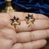 Aaliya – Gold Pink Crystal Floral Bow Studs Aaliya – Gold Pink Crystal Floral Bow Studs