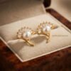 Layla – Gold Pearl Fan Studs Layla – Gold Pearl Fan Studs