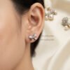 Nira – Gold Baguette Crystal Bow Studs Nira – Gold Baguette Crystal Bow Studs
