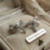 Farida – Gold Pearl Lace Bow Studs Farida – Gold Pearl Lace Bow Studs