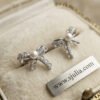 Farida – Gold Pearl Lace Bow Studs Farida – Gold Pearl Lace Bow Studs