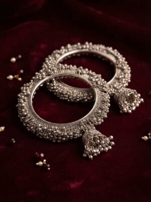 Anaya – Oxidised Silver Beaded Jhumka Kara Anaya – Oxidised Silver Beaded Jhumka Kara