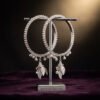 Laila – Silver Beaded Edge Leaf Charm Kara