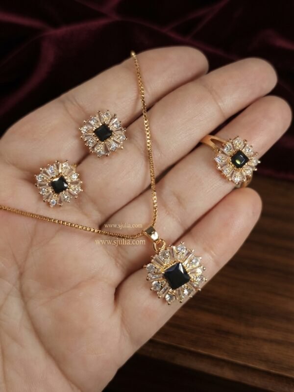 Nadia – Gold Red Crystal Starburst Pendant Set Nadia – Gold Red Crystal Starburst Pendant Set