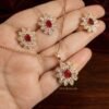 Rania – Gold Red Crystal Flower Pendant Set Rania – Gold Red Crystal Flower Pendant Set