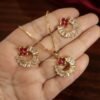 Iman – Gold Red Crystal Ring Halo Pendant Set Iman – Gold Red Crystal Ring Halo Pendant Set