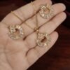 Iman – Gold Red Crystal Ring Halo Pendant Set Iman – Gold Red Crystal Ring Halo Pendant Set