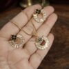 Iman – Gold Red Crystal Ring Halo Pendant Set Iman – Gold Red Crystal Ring Halo Pendant Set