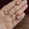 Sana – Gold Red Crystal Layered Starburst Pendant Set Sana – Gold Red Crystal Layered Starburst Pendant Set