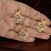 Farah – Gold Crystal Rose Pendant Set Farah – Gold Crystal Rose Pendant Set