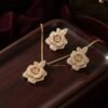 Farah – Gold Crystal Rose Pendant Set Farah – Gold Crystal Rose Pendant Set